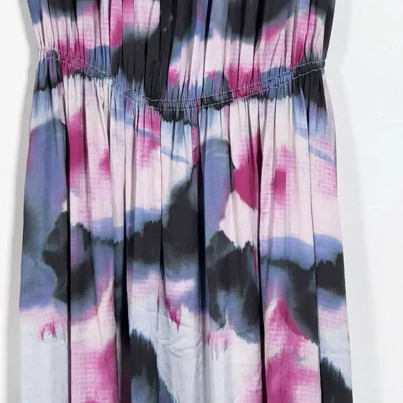 Soft Surroundings Abelia Midi Dress Sz M Abstract Print Cap Sleeves - Picture 5 of 12